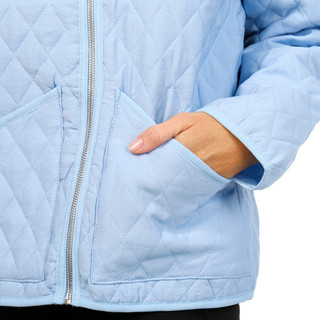 Thumbnail 3: MO-KA Mo-Ka Womens Long Sleeve Solid Diamond Quilted Zip Jacket 