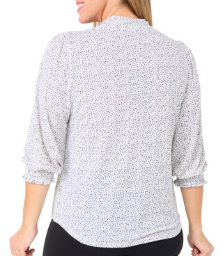 Thumbnail 2: Adrianna Papell Adrianna Papell Womens 3/4 Sleeve Smock Bow Neck Top 