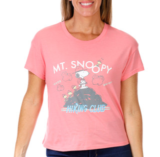 Thumbnail 1: Peanuts Peanuts Womens Short Sleeve Mt Snoopy Hiking Club Tee 