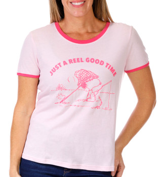 Thumbnail 1: Peanuts Peanuts Womens Short Sleeve Snoopy Reel Good Time Tee 