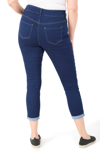Thumbnail 2: COPPERFLASH Copperflash Plus Mid Rise Double Button Cuff Denim Capris 