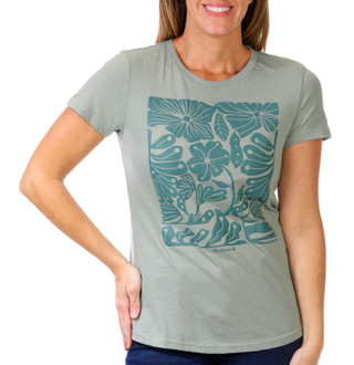 Thumbnail 1: BEARPAW Bearpaw Womens Short Sleeve Tropical Puff Print Tee 