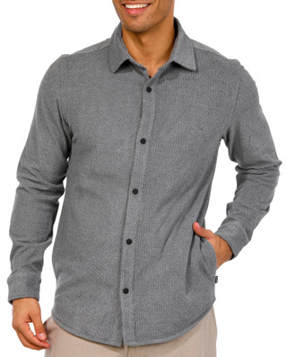 Thumbnail 1: Hurley Hurley Mens Long Sleeve Herringbone Fleece Snap Jacket 