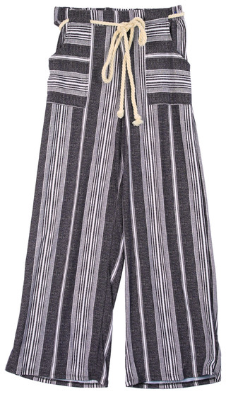 Thumbnail 1: Derek Heart Derek Heart Juniors Striped Print Rope Belt Pants 