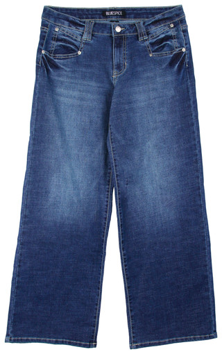 Thumbnail 1: Blue Spice Blue Spice Juniors Low Rise Wide Leg Distressed Jeans 
