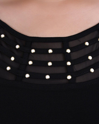 Thumbnail 4: NY COLLECTION NY Collection Womens 3/4 Sleeve Crepe Knit Strip Detail Top 
