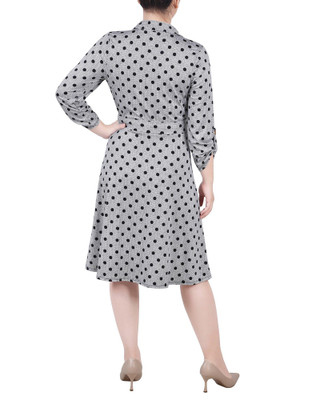 Thumbnail 2: NY COLLECTION Petite 3/4 Sleeve Roll Tab Shirtdress 
