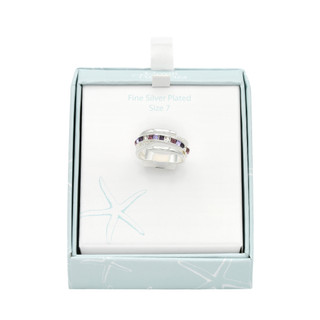 Thumbnail 1: Ocean Treasures Ocean Treasures Boxed Silver Crystal Ring 