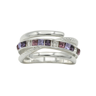 Thumbnail 2: Ocean Treasures Ocean Treasures Boxed Silver Crystal Ring 