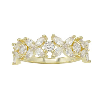 Thumbnail 2: Ocean Treasures Ocean Treasures Boxed Gold CZ Flower Ring 