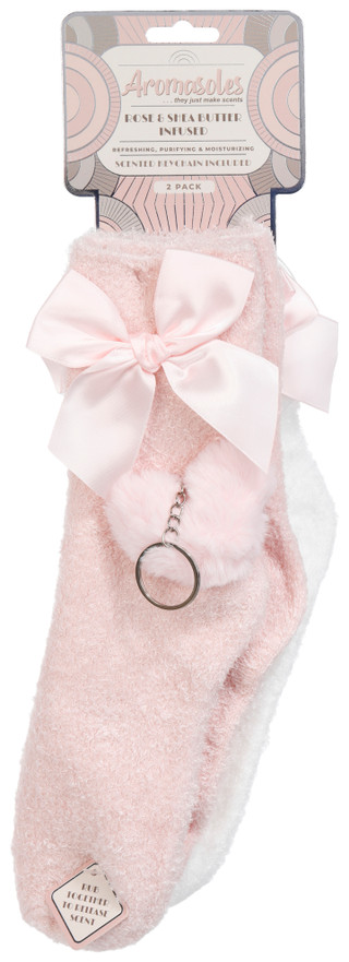 Thumbnail 1: AROMASOLES Aromasoles Womens 2 Pk Rose & Shea Butter Infused Socks 