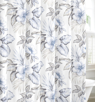 Thumbnail 1: Tommy Bahama Tommy Bahama Casablanca Garden Pastel Grey Shower Curtain 