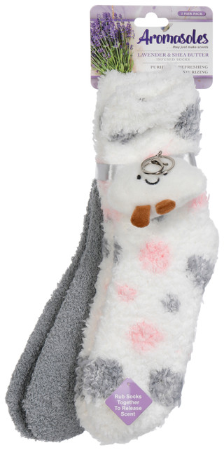 Thumbnail 1: AROMASOLES Aromasoles Womens 2 Pk Lavender & Shea Butter Infused Socks 