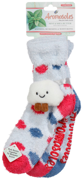 Thumbnail 1: AROMASOLES Aromasoles Womens 2 Pk Mint & Shea Butter Infused Socks 