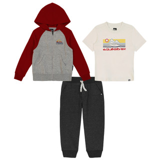 Thumbnail 1: Quiksilver Quiksilver Little Boys 3 Pc Fleece Sweatshirt Tee & Pant Set 