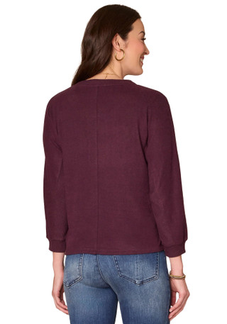 Thumbnail 4: Democracy Democracy Womens 3Q Sleeve Mandarin Collar Mixed Media Top 