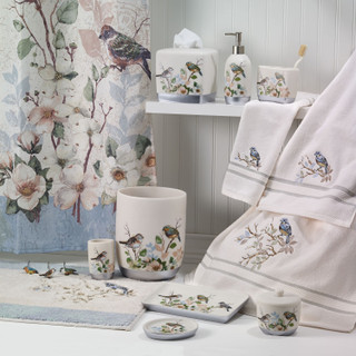 Thumbnail 4: Avanti Avanti Bath 12 Pc Love Nest Birds Shower Curtain Hooks 