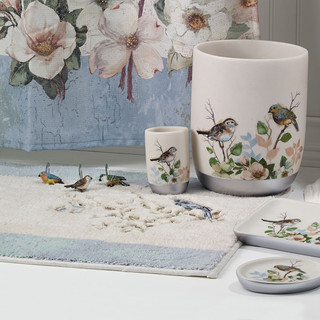 Thumbnail 3: Avanti Avanti Bath 12 Pc Love Nest Birds Shower Curtain Hooks 