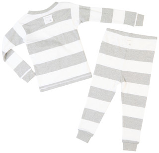 Thumbnail 3: Burt's Bees Burt's Bees Baby Boy Rugby Stripe Pajama Set 