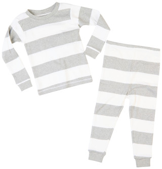 Thumbnail 2: Burt's Bees Burt's Bees Baby Boy Rugby Stripe Pajama Set 