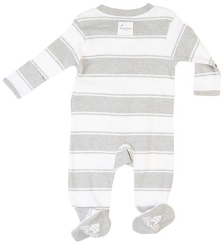 Thumbnail 3: NONE Burt's Bees Baby Boy Rugby Stripe Sleeper 