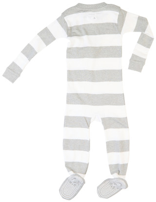 Thumbnail 4: NONE Burt's Bees Baby Boy Rugby Stripe Sleeper 