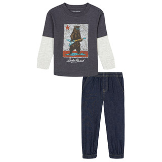Thumbnail 1: Lucky Brand Lucky Brand Baby Boy Bear Guitar T-Shirt & Joggers Set 