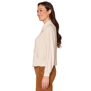 Thumbnail 3: Democracy Democracy Womens Long Sleeve Tie Collar Mixed Media Top 