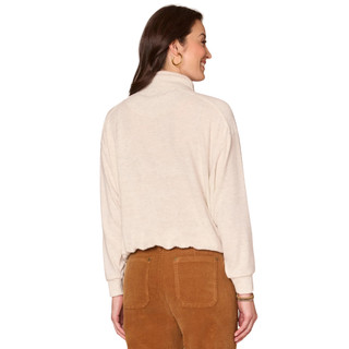 Thumbnail 4: Democracy Democracy Womens Long Sleeve Tie Collar Mixed Media Top 