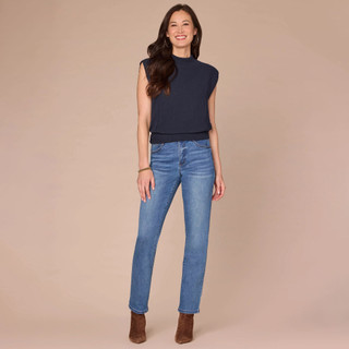 Thumbnail 2: Democracy Democracy Womens Extended Cap Sleeve Mixed Media Top 