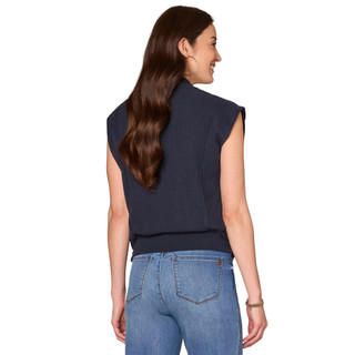 Thumbnail 3: Democracy Democracy Womens Extended Cap Sleeve Mixed Media Top 