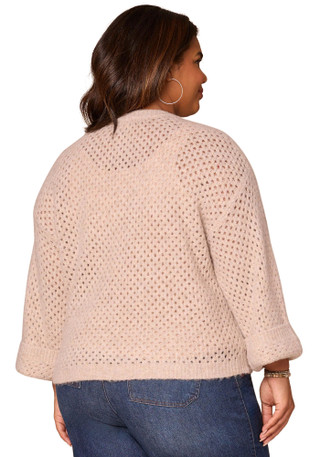 Thumbnail 4: Democracy Democracy Plus Long Sleeve Floral Embroidered Sweater 