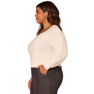 Thumbnail 2: Democracy Democracy Plus Long Sleeve Sweetheart Neck Knit Top 