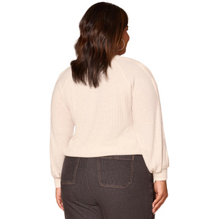 Thumbnail 3: Democracy Democracy Plus Long Sleeve Sweetheart Neck Knit Top 