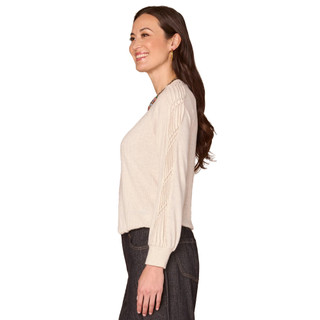Thumbnail 2: Democracy Democracy Petite Long Sleeve Sweetheart Neck Knit Top 