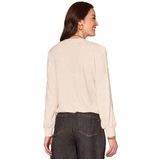 Thumbnail 4: Democracy Democracy Petite Long Sleeve Sweetheart Neck Knit Top 