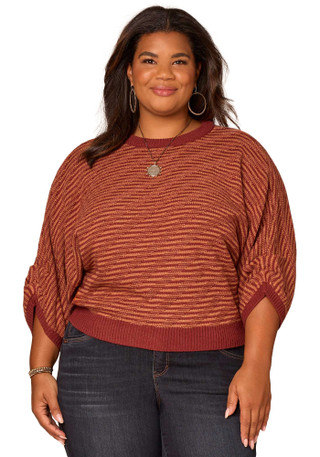 Thumbnail 1: Democracy Democracy Plus 3Q Sleeve Bias Stitch Sweater 