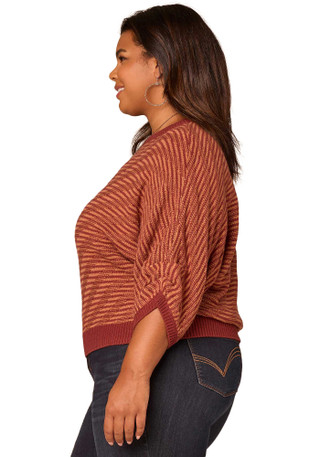 Thumbnail 3: Democracy Democracy Plus 3Q Sleeve Bias Stitch Sweater 
