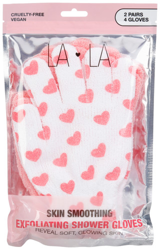 Thumbnail 1: Creme Shop Creme Shop 4 Pc Heart Print Exfoliating Shower Gloves 