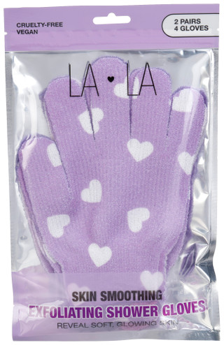 Thumbnail 1: Creme Shop Creme Shop 4 Pc Heart Print Exfoliating Shower Gloves 