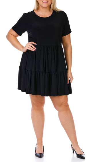 Thumbnail 1: TASH & SOPHIE Tash + Sophie Plus Short Sleeve Tiered Short Dress 