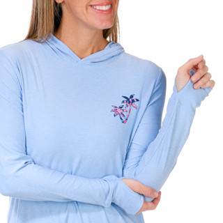 Thumbnail 2: REEL LEGENDS Reel Legends Petite Long Sleeve Wilderness Serenity Hoodie 