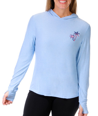 Thumbnail 3: REEL LEGENDS Reel Legends Petite Long Sleeve Wilderness Serenity Hoodie 