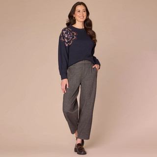 Thumbnail 4: Democracy Democracy Womens Long Sleeve Beaded Floral Sweatshirt 