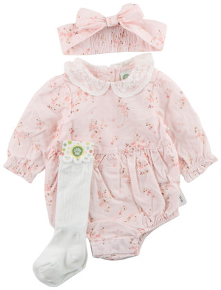 Thumbnail 1: Little Me Little Me Baby Girls 3 Pc Floral Ruffle Bodysuit Set 