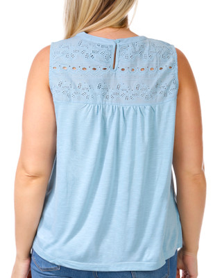 Thumbnail 3: LIV LOS ANGELES Liv Los Angeles Plus Sleeveless Eyelet Top 
