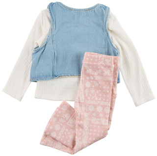 Thumbnail 2: Jessica Simpson Jessica Simpson Baby Girls 3 Pc Long Top Pants Vest Set 