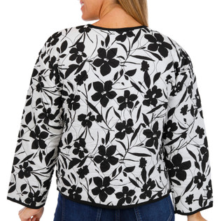 Thumbnail 3: Onque Onque Petite Floral Quilted Button Reversible Jacket 