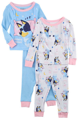 Thumbnail 1: BLUEY Bluey Toddler Girls 4 Pc Long Sleeve Pajama Set 