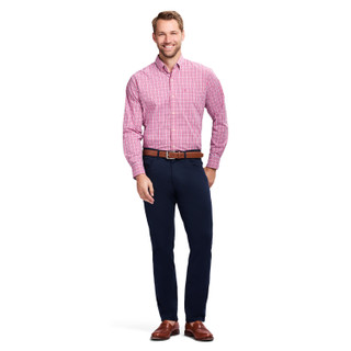Thumbnail 4: IZOD IZOD Men's Performance Deep Rose Plaid Button Down Shirt 